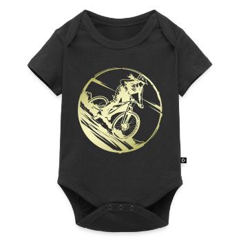 Mountain Bike Bicycle Silhouette - Baby Premium short-sleeve bodysuit - black - Front