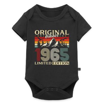 60. Geburtstag Original Oktober Jahrgang 1965 - Baby Premium Kurzarmbody - Schwarz - Vorne