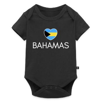 Heart with Bahamas flag, I love Bahamas - Baby Premium short-sleeve bodysuit - black - Front