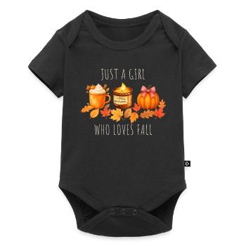 Just a girl who loves autumn - Baby Premium short-sleeve bodysuit - black - Front