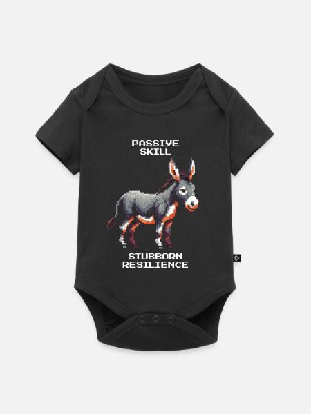Esel: Sture Ausdauer | RPG Humor - Baby Premium Kurzarmbody - Schwarz
