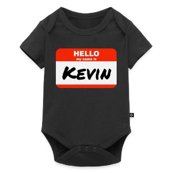 Bonjour, je m’appelle Kevin Étiquette Étiquette Étiquette - Body à manches courtes Premium Bébé - noir - Devant