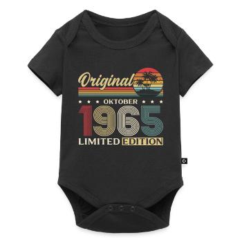 60. Geburtstag Original Oktober Jahrgang 1965 - Baby Premium Kurzarmbody - Schwarz - Vorne