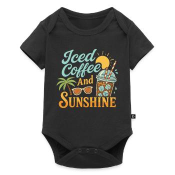 Eiskaffee und Sonnenschein - Baby Premium Kurzarmbody - Schwarz - Vorne