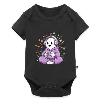 Halloween Gamer Cartoon Scary Gaming - Baby Premium Kurzarmbody - Schwarz - Vorne
