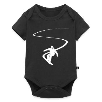 Snowboarder Slalom Deep Snow Downhill Snowboard - Baby Premium short-sleeve bodysuit - black - Front