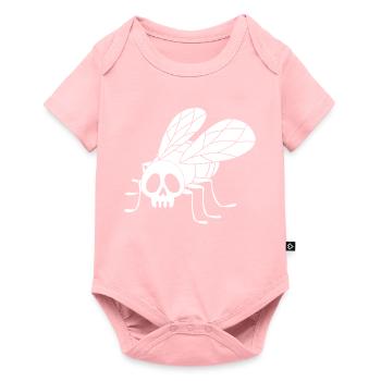 Crâne de mouche (blanc) - Body à manches courtes Premium Bébé - rose - Devant