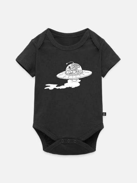 Außerirdisches Raumschiff (weiß) - Baby Premium Kurzarmbody - Schwarz