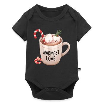 Hot Chocolate – Warmest Love Xmas Design - Baby Premium short-sleeve bodysuit - black - Front