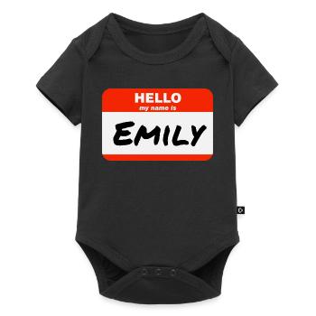 Hello My Name Is Emily Label Name Tag - Baby Premium short-sleeve bodysuit - black - Front