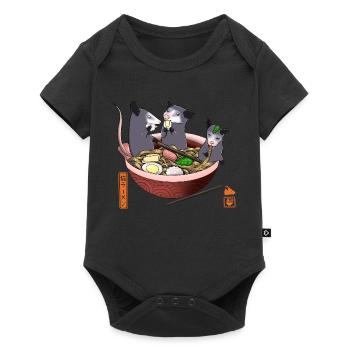 Opossum Mangeant Ramen T-shirt drôle - Body à manches courtes Premium Bébé - noir - Devant