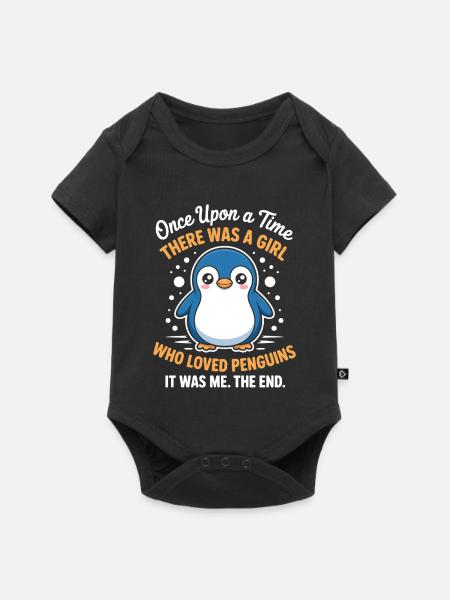 Pinguin süßer Spruch - Baby Premium Kurzarmbody - Schwarz