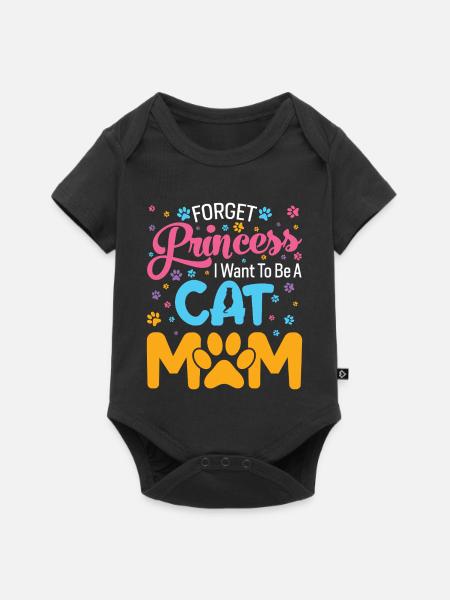 Ich will Katzenmama sein - Baby Premium Kurzarmbody - Schwarz