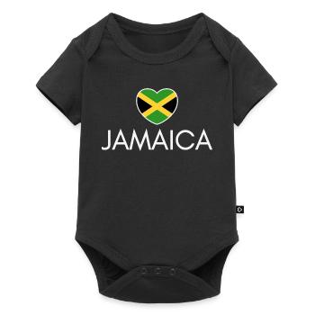 Cœur avec drapeau jamaïcain, fierté jamaïcaine - Body à manches courtes Premium Bébé - noir - Devant