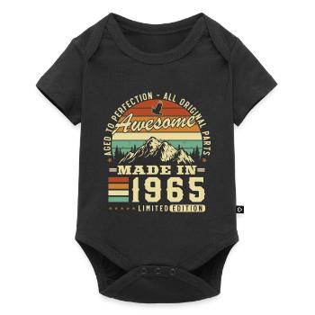 1965 Vintage Retro Geburtstagsgeschenk - Baby Premium Kurzarmbody - Schwarz - Vorne