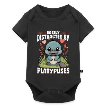 Esthétique amusante Kawaii Platypus - Body à manches courtes Premium Bébé - noir - Devant