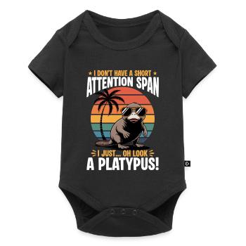 Esthétique amusante Kawaii Platypus - Body à manches courtes Premium Bébé - noir - Devant