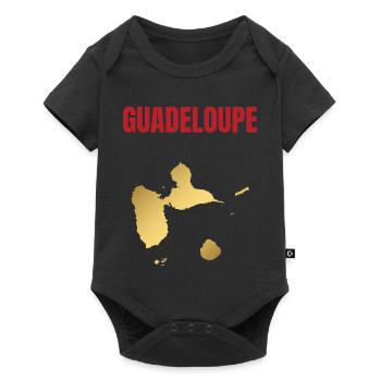 T-shirt Guadeloupe carte dorée Antilles - Body à manches courtes Premium Bébé - noir - Devant