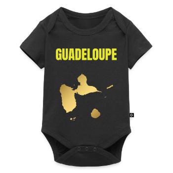 T-shirt Guadeloupe carte dorée Antilles - Body à manches courtes Premium Bébé - noir - Devant