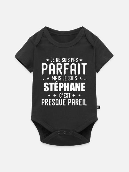 Stéphane: authentisch, unvollkommen, oben, perfekt - Baby Premium Kurzarmbody - Schwarz