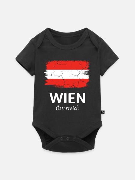 Wien - Baby Premium Kurzarmbody - Schwarz