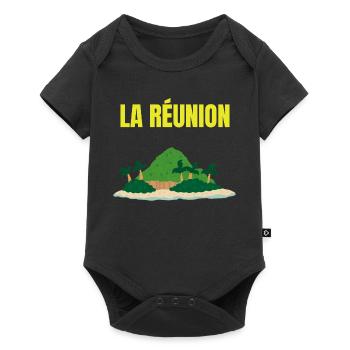 T-shirt île La Réunion tropicale - Body à manches courtes Premium Bébé - noir - Devant