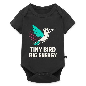 Funny Hummingbird Mem Tiny Bird Big Energy - Baby Premium short-sleeve bodysuit - black - Front