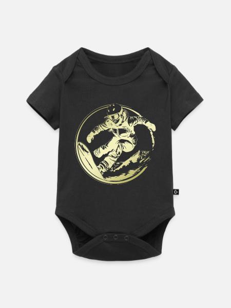 Snowboarder Silhouette - Baby Premium Kurzarmbody - Schwarz