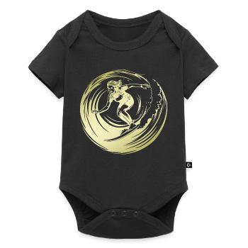 Silhouette de surfeur Surf - Body à manches courtes Premium Bébé - noir - Devant