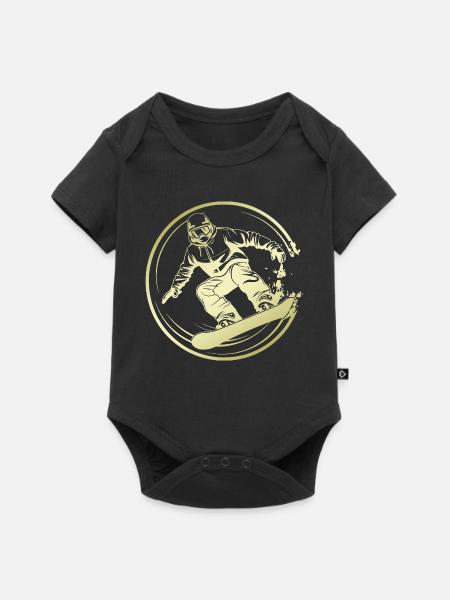 Snowboarder Silhouette - Baby Premium Kurzarmbody - Schwarz