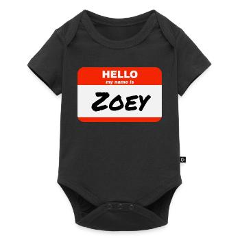 Hello My Name Is Zoey Label Name Tag - Baby Premium short-sleeve bodysuit - black - Front