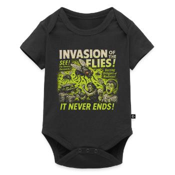 Invasion de mouches Affiche de film Mouches d’Halloween - Body à manches courtes Premium Bébé - noir - Devant