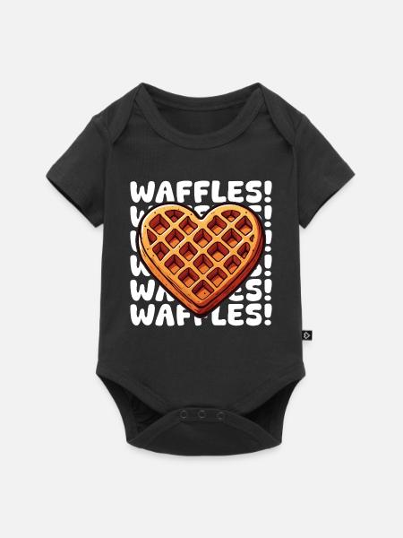 Pop Art Waffel Herz - Baby Premium Kurzarmbody - Schwarz