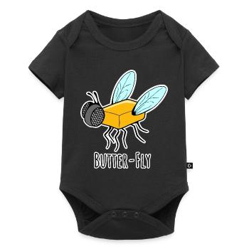 Butter Fly - Butter Fly Flat Joke - Baby Premium short-sleeve bodysuit - black - Front