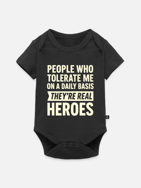 Les gens qui me tolèrent tous les jours sont vrais - Body à manches courtes Premium Bébé - noir