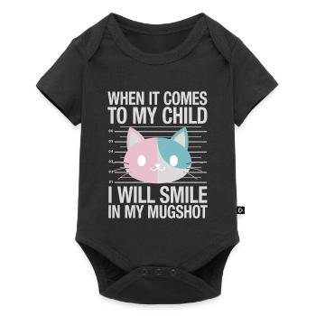Quand il s’agit de mon enfant, je sourirai dans mon - Body à manches courtes Premium Bébé - noir - Devant