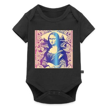 Woman portrait mona lisa rainbow modern paris - Baby Premium short-sleeve bodysuit - black - Front