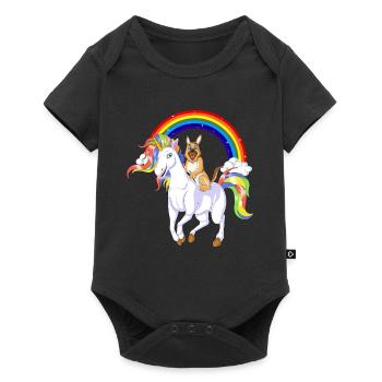 German Shepherd Unicorn - Baby Premium short-sleeve bodysuit - black - Front