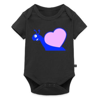 Snail Heart Snail Shell Cute Love Romantic - Baby Premium short-sleeve bodysuit - black - Front