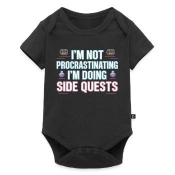 Je ne tergiverse pas, je fais des quêtes secondaires - Body à manches courtes Premium Bébé - noir - Devant