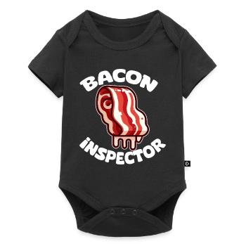 Inspector Bacon Cartoon - Baby Premium short-sleeve bodysuit - black - Front