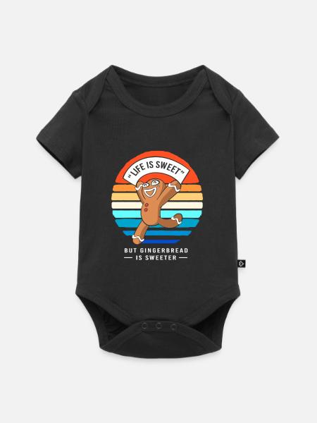 Lebkuchen Weihnachten Lebkuchenmann Gingerbread - Baby Premium Kurzarmbody - Schwarz