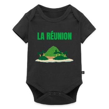 T-shirt île La Réunion tropicale - Body à manches courtes Premium Bébé - noir - Devant