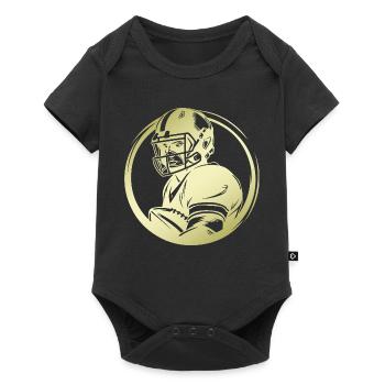 Silhouette de football américain - Body à manches courtes Premium Bébé - noir - Devant