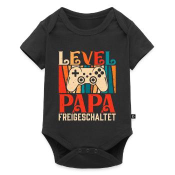 Gambler Dad LEVEL DAD UNLOCKED Retro Funny - Baby Premium short-sleeve bodysuit - black - Front