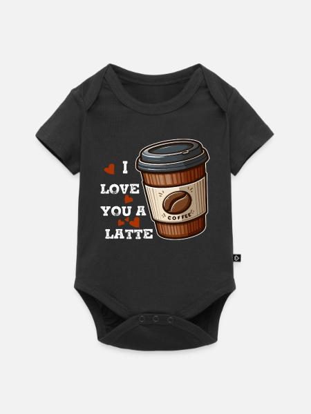 Ich liebe einen Latte - Baby Premium Kurzarmbody - Schwarz
