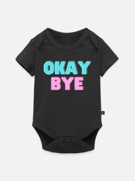 OKAY BYE - Baby Premium Kurzarmbody - Schwarz
