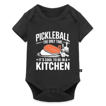 Pickleball Kitchen Ball - Baby Premium short-sleeve bodysuit - black - Front