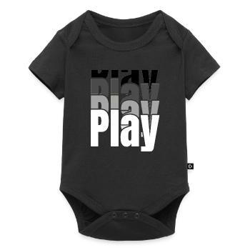 Chevauchement de la typographie de jeu - Body à manches courtes Premium Bébé - noir - Devant