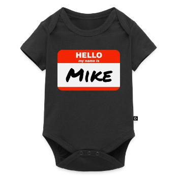Bonjour, je m’appelle Mike Étiquette Étiquette Étiquette - Body à manches courtes Premium Bébé - noir - Devant